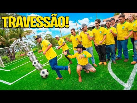 DESAFIO DO TRAVESSÃO IMPOSSÍVEL!! * todos meus amigos de bota de cowboy 🤠 👢 👢 *