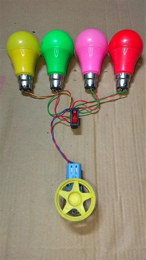 Polarity Switching With 4 LED Light and Metal Gear Motor _ DC Motor #dcmotor #tech #shorts
