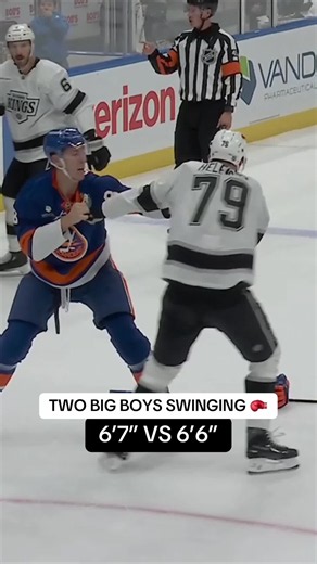 Two of the bigger guys in the NHL dropped em 🥊🥊🥊 #nhl #hockey #loganstanley #lakings #newyorkislanderz