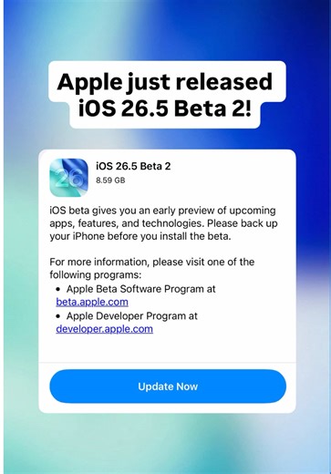 Apple just dropped iOS 26.5 Beta 2 for developers! While it might seem like a small update, there are some great hidden features and much-needed bug fixes. -The new