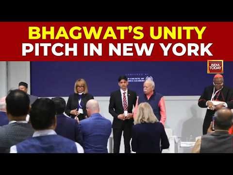 RSS Chief Mohan Bhagwat Promotes Unity At Universal Oneness Event At New York Amid Protests Outside