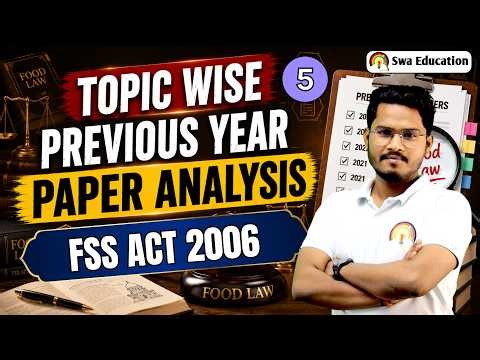 FSSAI CFSO & STATE FSO PYQ | CLASS-05 | FSSAI & FSO IMPORTANT MCQ | FSO Topic Wise Questions.