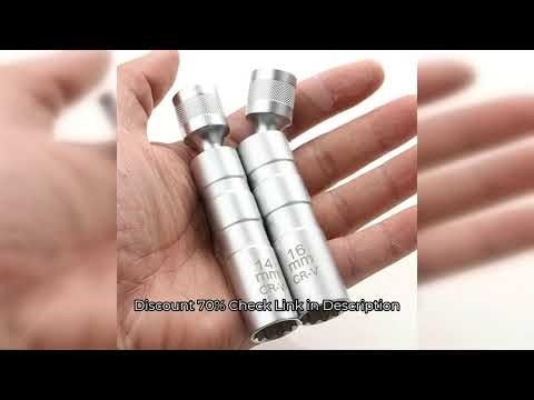 Spark Plug Socket Wrench Adapter 14mm16mm Set Universal Joint with Magnetic Flexible Socket Thin Wal