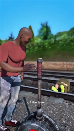 Would You Pull the Lever? 😨 The Trolley Problem That Could Kill Billions (3D Animation) #shorts