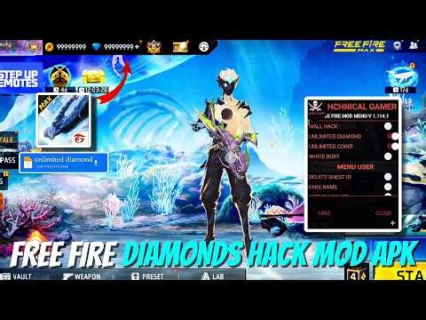 FREE FIRE NEW MOD MENU || UNLIMITED DIAMOND HACK || FF MOD MENU APK