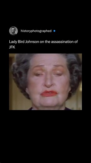 Lady Bird Johnson provided a vivid, firsthand account of the assassination of JFK, describing the "sharp, loud" sounds of the shots and the "poignant" sight of Mrs. Kennedy's blood-caked pink dress at the hospital. She captured the shock and sorrow of the day, from the chaos in Dallas to the somber flight back to Washington, D.C., where her husband was sworn in as president. Credit: @pbs | History In Pictures