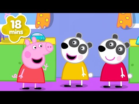 Peppa Pig conoce a los gemelos panda! 🐼🐷 Nuevos amigos de la escuela | Episodios completos