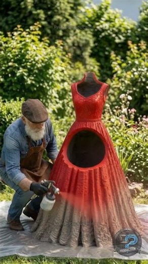 From Elegant Red Dress to Luxury Garden Planter – Grandpa DIY