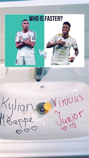 Who Is Faster? Kylian Mbappe or Vinicius Junior Sink Battle #mbappe #vinicius #realmadrid