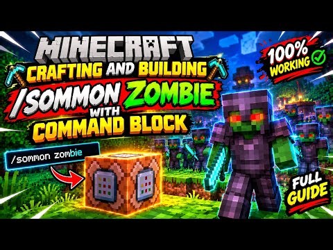 Crafting and building how to spawn spawn zombie with command block 😱