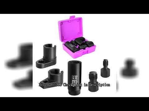 DURATECH 5PCS O2 Oxygen Sensor Socket Thread Chaser Set 3/8" 1/2" Drive x 7/8" 22mm Oxygen Sensor Wr