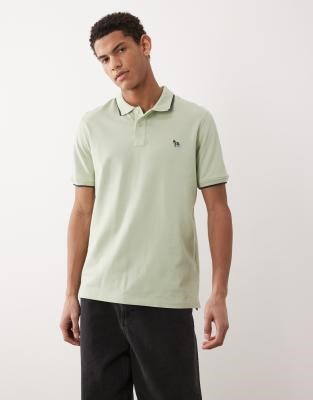 PS Paul Smith regular fit polo shirt with zebra logo in light green | ASOS