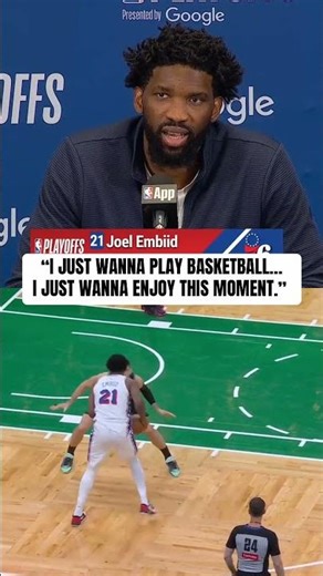 A reflective, but grateful Joel Embiid after 33 PTS, 8 AST and a 76ers win 🏆