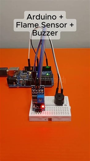 Arduino Fire Alarm 🔥 Buzzer Turns ON When Flame Detected!