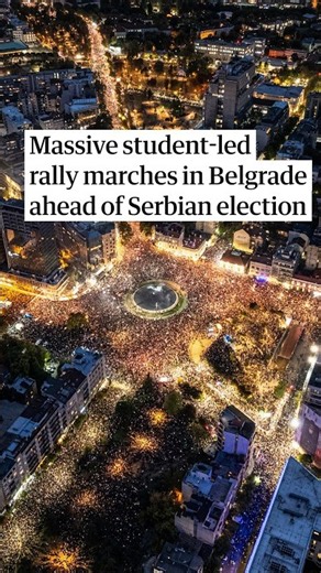 Massive student-led rally marches in Belgrade ahead of Serbian election