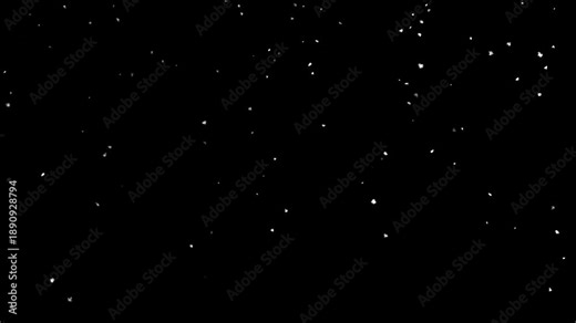 Failing Snow and dust particles on a black screen background. Snow Flying Down, abstract overlay effect 4k.