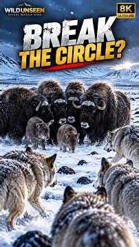 Wolves vs Musk Ox: Can They Break the Circle? #shorts