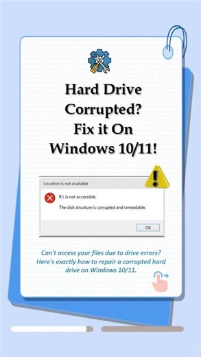 Hard Drive Corrupted? Try These Fixes Before It’s Too Late!#windowstips #harddrive