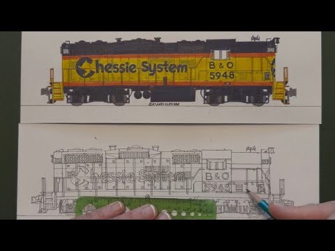 Got Pencil? Draw A Train! Chessie System GP9 5948 Andy Fletcher Episode 42 Part 5