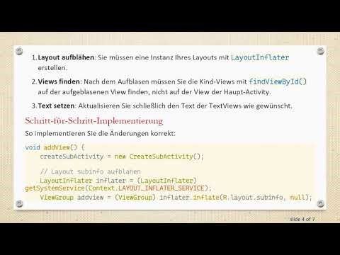 Wie man das Kind eines aufgeblasenen ViewGroup in Android ändert