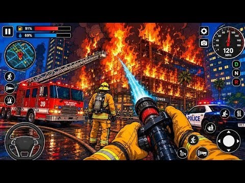 Extreme Fire Rescue Challenge 🔥🚒|| Firefighter Truck Simulator | Realistic Rescue Gameplay