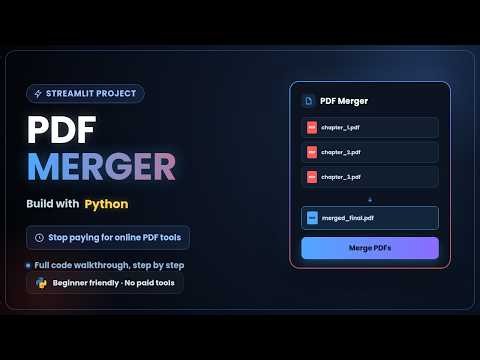 Merge PDF Files with Python | Streamlit PDF Merger App