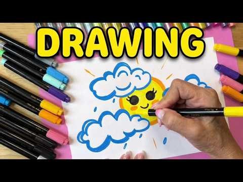 Easy Sunshine Drawing for Beginners ☀️ | Cute Step-by-Step Drawing Tutorial