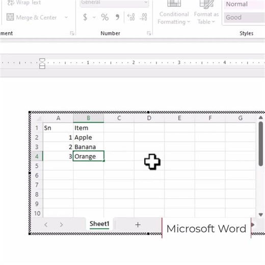 Microsoft Word Inserting New Excel Tables