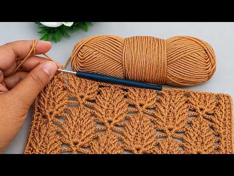 ⭐This will look great in all kinds of crochet projects! Embossed leaf pattern crochet.