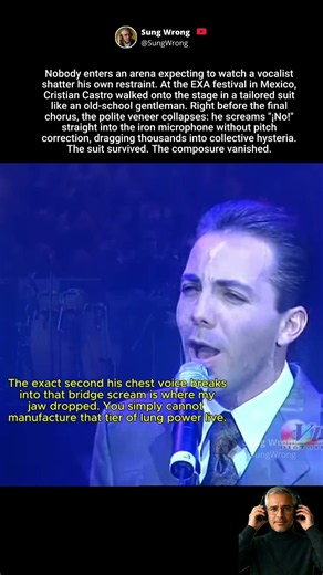 When a pop singer loses his mind on stage #shorts #CristianCastro #YoQueria #LiveVocals #vocal