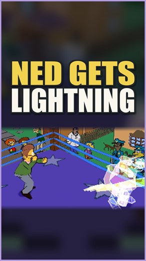 Ned Flanders Gets Lightning in The Simpsons Wrestling