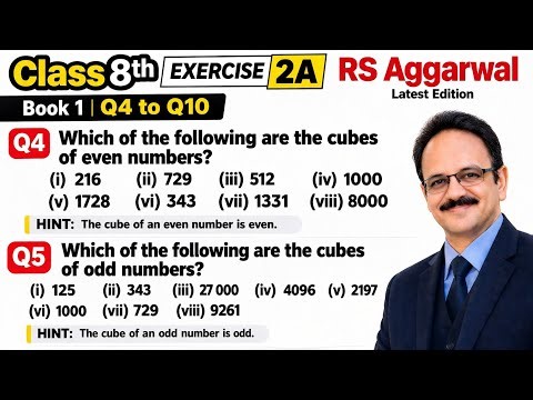 R S Aggarwal Class 8 Maths | Ex 2A Q 4,5,6,7,8,9,10 | Chapter 2 Cubes and Cube Roots l LNG Maths 8