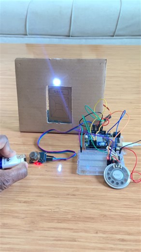 Gas Detection System with Arduino Uno R4 WiFi, Servo Motor, and Voice Alert. In this project, I will show you how to gradually open and close a door and play an MP3 fi le when gas is detected. We will use the Arduino Uno R4 WiFi board, an MQ-2 gas and smoke sensor, the DFPlayer Mini module, and an SG92R servo motor. | Upload Ideas with Itamar