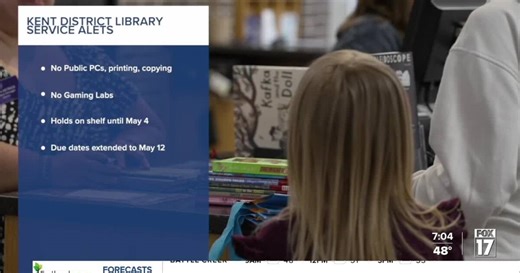 Kent District Library announces nearly all branches will reopen on Wednesday, most on delayed hours