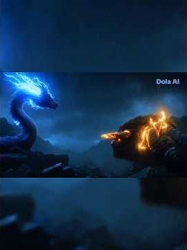 🐉 Azure Dragon vs Thunder Beast 🔥 The Ancient God Awakens! #Shorts #AI #MonsterBattle #CinematicVFX