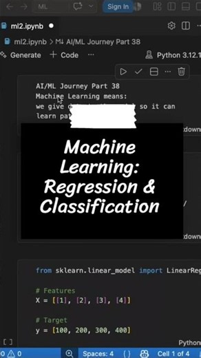 Machine Learning: Regression & Classification #python #ai #coding #coding #shorts #education