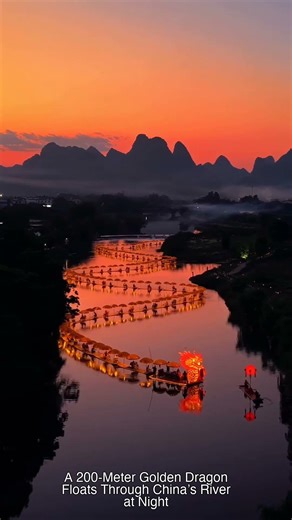 This Glowing Golden Dragon on Water Looks Unreal 😳🐉