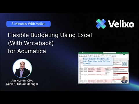 Flexible Budgeting Using Excel (With Writeback) for Acumatica