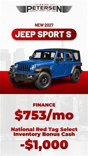 Explore the New 2027 Jeep Wrangler Sport S at Drive Petersen