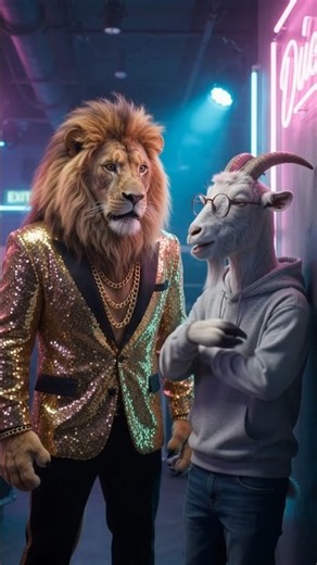 Lion vs goat dramatic comedy show.🤣🤣