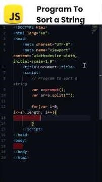 Sort a String in JavaScript Using Nested For Loop
