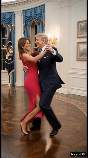 Donald Trump dancing with Melania in oval office 92937
