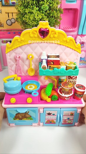 Satisfying Miniature: Yellow Cooking Kitchen Set Set Toys ASMR (No talking)