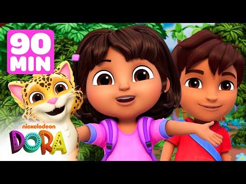 Dora's Rainforest Animal Rescues for 90 Minutes! 🐆 #3 | Dora & Friends