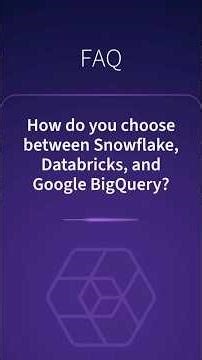 How do you choose between Snowflake, Databricks, and Google BigQuery? #snowflake #databricks
