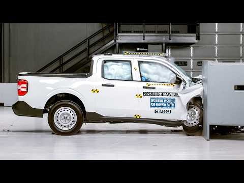 2025 Ford Maverick passenger-side small overlap IIHS crash test