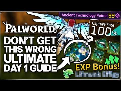 Palworld 1.0 - Best Day 1 Guide - Pals, Bases, XP, Flight & 29 IMPORTANT Tips - New Gameplay & More!