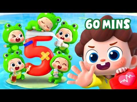 🔴 🐸🐸🐸🐸🐸 5 Sapinhos Manchados | Aprender Números | Músicas Infantis | Sim! Neo | BabyBus Português