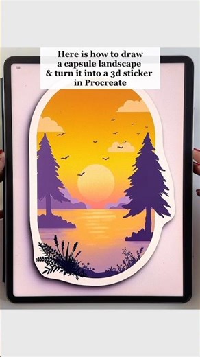 How to draw capsule landscape in Procreate