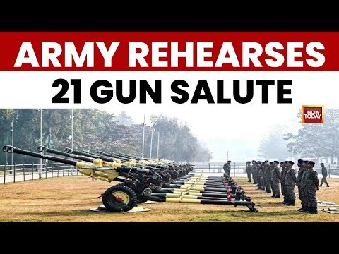Indian Army Rehearses 21-Gun Salute | 77th Republic Day Parade Drill